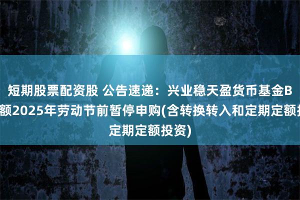 短期股票配资股 公告速递：兴业稳天盈货币基金B类份额2025年劳动节前暂停申购(含转换转入和定期定额投资)