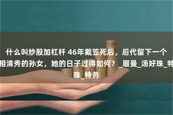 什么叫炒股加杠杆 46年戴笠死后，后代留下一个长相清秀的孙女，她的日子过得如何？_眉曼_汤好珠_特务
