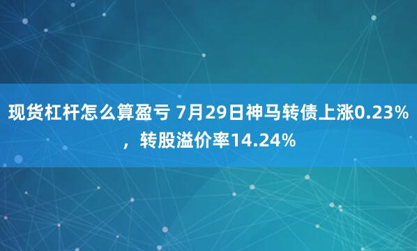 现货杠杆怎么算盈亏 7月29日神马转债上涨0.23%，转股溢价率14.24%